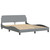 Bed Frame "Dover" Light Gray 59.8"x79.9" Fabric