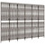 Room Divider 6 Panels Brown Poly Rattan