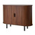 Coffee Bar Cabinet, Mid Century Fluted Coffee Bar Table, Buffet Stand Cabinet with 2 Sliding Doors,