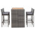 5 Piece Patio Bar Set Poly Rattan and Acacia Wood Gray