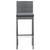 5 Piece Patio Bar Set Poly Rattan and Acacia Wood Gray