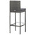 5 Piece Patio Bar Set Poly Rattan and Acacia Wood Gray