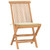 3 Piece Folding Patio Dining Set with Cushion Solid Teak Wood