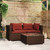 Patio Furniture Set 3 Piece with Cushions Brown Poly Rattan