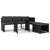 4 Piece Patio Lounge Set Poly Rattan Black