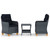 3 Piece Patio Lounge Set with Cushions Poly Rattan Dark Gray