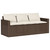 2 Piece Patio Dining Set with Cushions Brown Poly Rattan