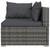6 Piece Patio Lounge Set with Cushions Poly Rattan Gray