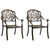 Patio Chairs 2 pcs Cast Aluminum Bronze
