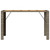 Patio Bar Table with Acacia Wood Top Gray 72.8"x31.5"x43.3" Poly Rattan