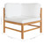 5 Piece Patio Lounge Set with Cream Cushions Solid Teak Wood