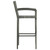 3 Piece Patio Bar Set with Armrest Poly Rattan Gray