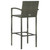 3 Piece Patio Bar Set with Armrest Poly Rattan Gray