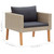 3 Piece Patio Lounge Set with Cushions Poly Rattan Beige