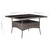 Patio Dining Table Gray Poly Rattan and Glass
