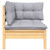 2-Seater Patio Sofa with Gray Cushions Solid Pinewood