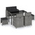 6 Piece Patio Dining Set with Cushions Poly Rattan Gray