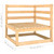 Patio Corner Sofa with Gray Cushions Solid Wood Pine