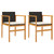 Patio Chairs with Cushions 2 pcs Black Poly Rattan&Solid Wood