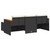 3 Piece Patio Sofa Set with Cushions Black Poly Rattan
