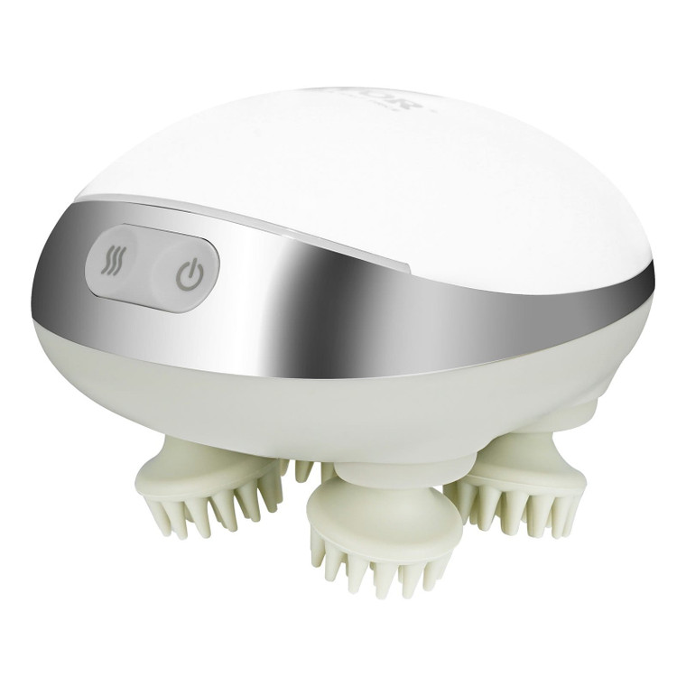 Electric Scalp Massager with Heat, Rechargeable Heated Head Massager, IPX7 Waterproof | Portable Kn