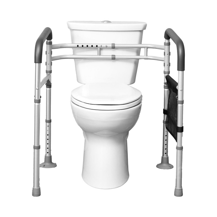 Toilet Safety Rail, 300 LBS Foldable Toilet Seat with Non-Slip Handles, Portable Versatile Toilet H