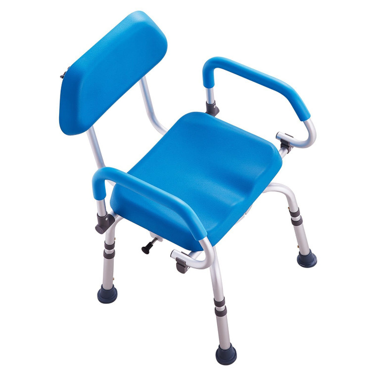 Swivel Shower Chair 360 Degree, Adjustable Shower Seat with Pivoting Arms & Padded Bath Seat for In