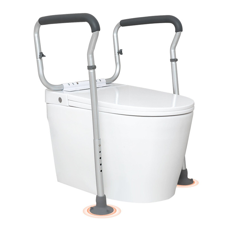 Toilet Safety Rail, Bathroom Toilet Seat Frame, Adjustable Width & Height Fit Most Toilets, Support