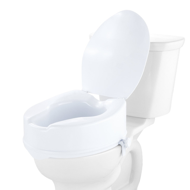 Raised Toilet Seat, 6" Height Raised, 300 lbs Weight Capacity, Universal Toilet Seat Riser, Screw R