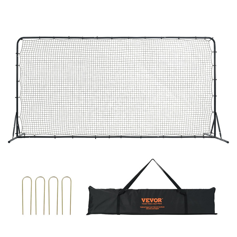 Soccer Rebounder Net, 12x6FT Iron Soccer Training Equipment, Sports Football Training Gift with Por