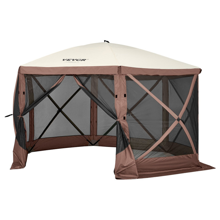 Pop Up Gazebo Tent, Pop-Up Screen Tent 6 Sided Canopy Sun Shelter with 6 Removable Privacy Wind Clo