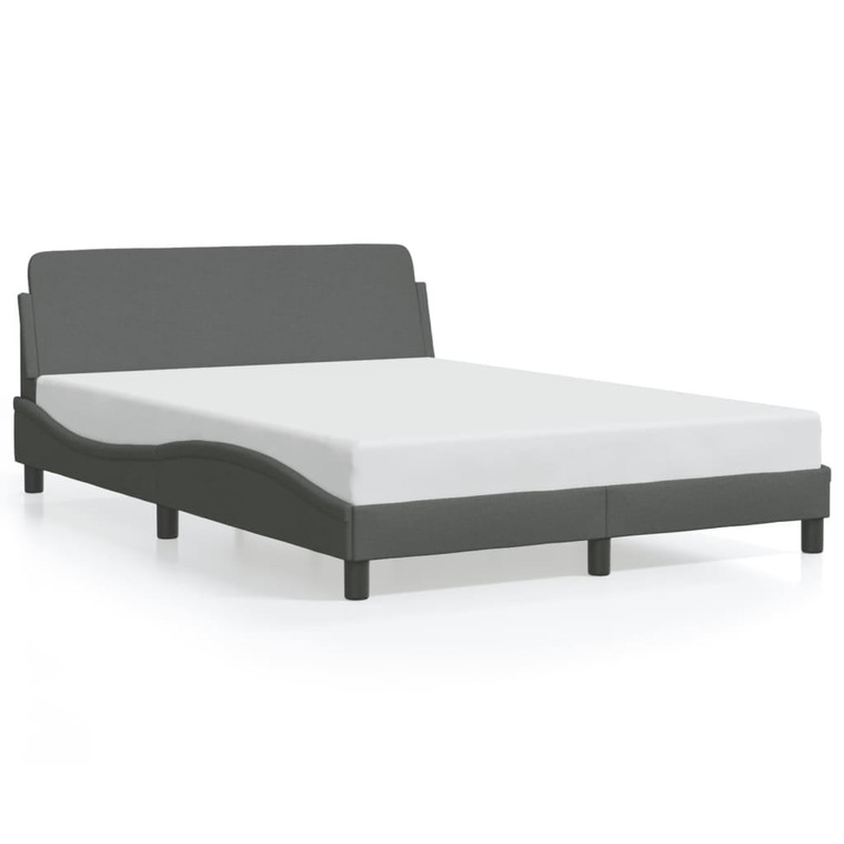 Bed Frame "Dover" Dark Gray 53.9"x74.8" Fabric