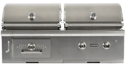 Coyote Stainless Steel 50" Hybrid Gas & Charcoal Grill - C1HY50NG