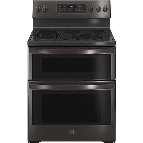 GE Profile 30 In. Fingerprint Resistant Black Stainless Steel Smart Electric Double Oven Convection Range With No Preheat Air Fry