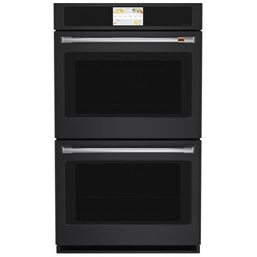 Cafe Professional Series 30" Matte Black Smart Built-In Convection Double Wall Oven