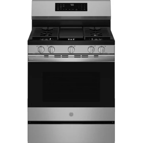 GE Profile Gas Convection Range with No Preheat Air Fry 30-Inch Wide in Fingerprint Resistant Stainless Steel - PGF700AYFS