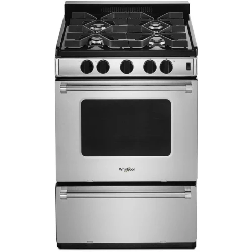 Whirlpool ADA 24 In. Stainless Steel Freestanding Gas Range With Sealed Burners - WFG500M4HS