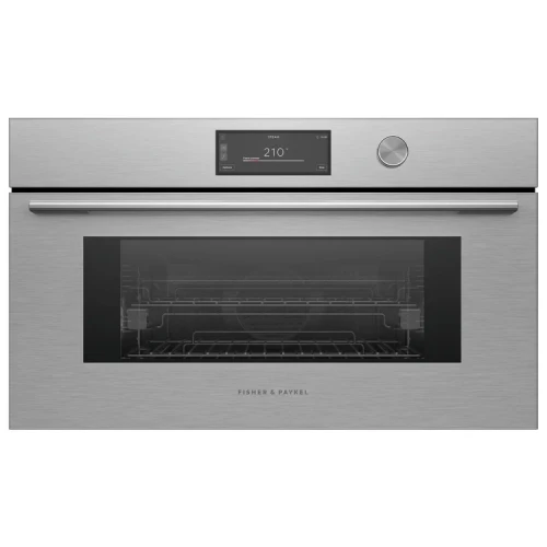 Fisher & Paykel 5 Series Contemporary Compact Combi-Steam Oven 30-Inch Wide in Brushed Silver Glass - 84985