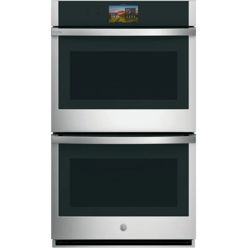 GE Profile Smart Built-In Convection Double Wall Oven with In-Oven Camera and No Preheat Air Fry 30-Inch Wide in Stainless Steel - PTD9000SZSS