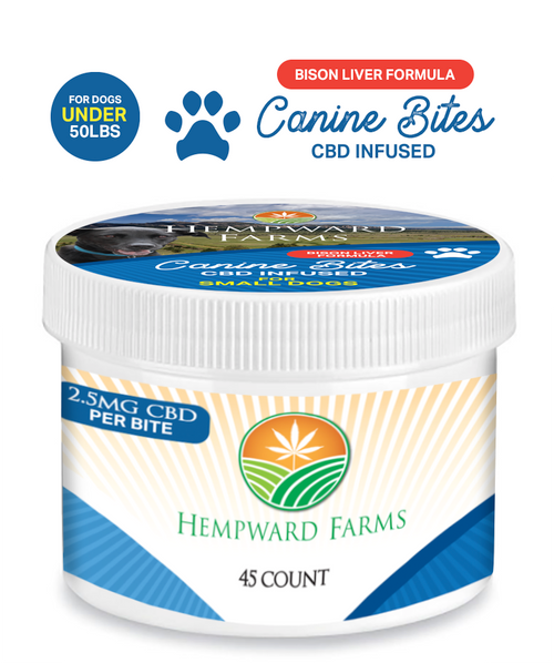 2.5mg CBD Small Dog Canine Bites Bison Liver Formula Hempward Farms