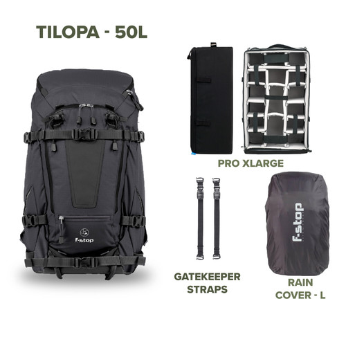 Tilopa 50L Camera Backpack - with Pro XL Camera Bag Insert, Large Rain Cover and Gatekeeper Straps