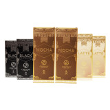 OG 6 Pack assorted beverage bundle with Latte, Mocha, and Black coffee sachets in a value coffee set.