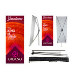 X-brace Ganoderma King vertical banner with lightweight stand, full-color vinyl display for indoor promotional use