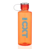 25 oz BPA-free Eastman Tritan reusable water bottle with threaded lid, stainless steel accent, and braided carrying loop