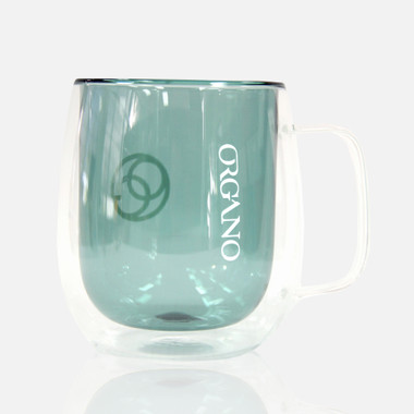 Organo Double Wall Glass Mug Green