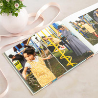 Classic hardcover photo album capturing Mom’s journey