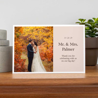 Express your gratitude in seasonal style with a thank you card for your fall wedding, featuring autumn-inspired designs and space for a personal message to cherish