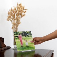 8 x 8 inch Acrylic Desk Prints come with a clear modern block, perfect for any tabletop display