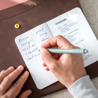 The dot grid layout provides subtle guidance for clean, creative writing—ideal for journaling, note-taking, or drafting on the go