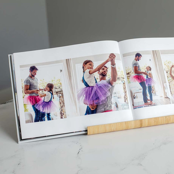 Classic hardcover photo book capturing Dad’s journey